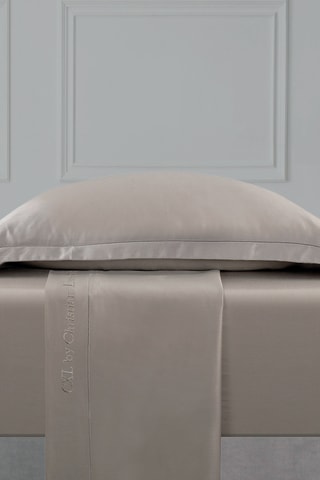 Sábana encimera de satén de algodón 80 hilos/cm² Uni 1 baratta - Topo