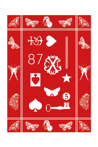 2 paños Amulette - Rojo y blanco