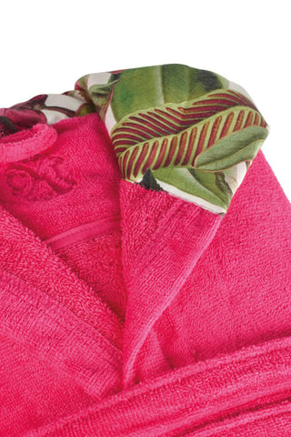 Albornoz de terciopelo con capucha - Fucsia