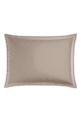 2 fundas de almohada de satén de algodón 80 hilos/cm² Nîmes - Topo - 50 x 70 cm