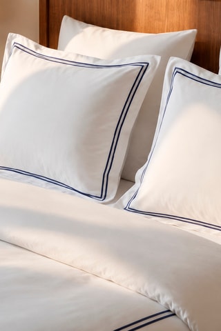2 fundas de almohada de satén de algodón 80 hilos/cm² Nîmes - Azul ­- 63 x 63 cm