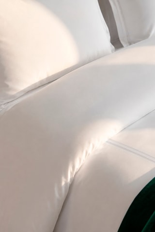 Sábana encimera de satén de algodón 80 hilos/cm² Nîmes - Blanco