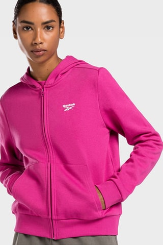 Felpa in pile con cappuccio - Fucsia