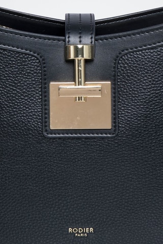 Sac porté épaule en cuir Expresso - Doré et noir