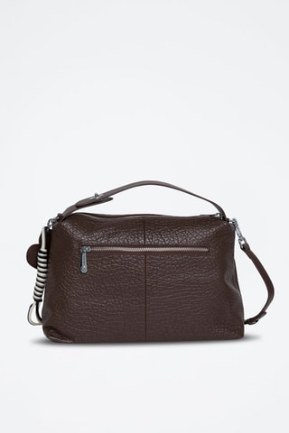 Sac à main en cuir Moresco - Argenté, blanc, marron et noir