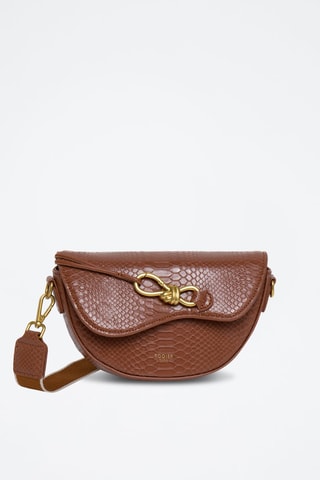Sac bandoulière en cuir Reglisse - Doré et marron