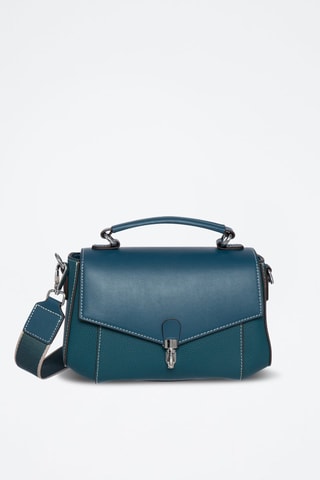 Sac bandoulière en cuir Bingo - Bleu canard