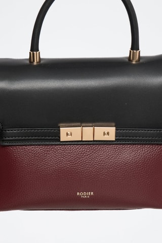 Sac bandoulière en cuir Helios - Bordeaux et noir