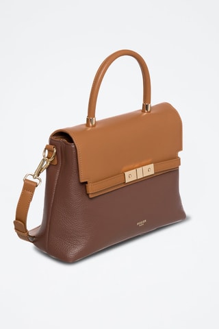 Sac bandoulière en cuir Helios - Camel et marron