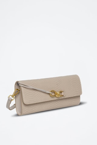 Sac bandoulière en cuir Cocktail - Beige et doré