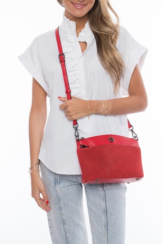 Sac bandoulière en cuir Tivoli - Rouge