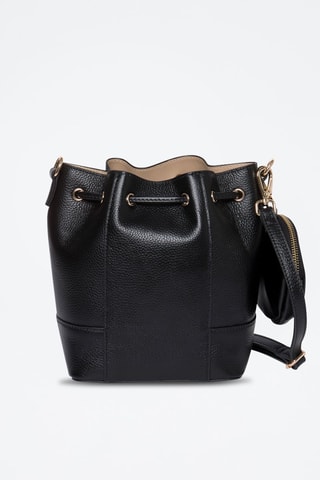 Sac seau en croûte de cuir Rio - Noir