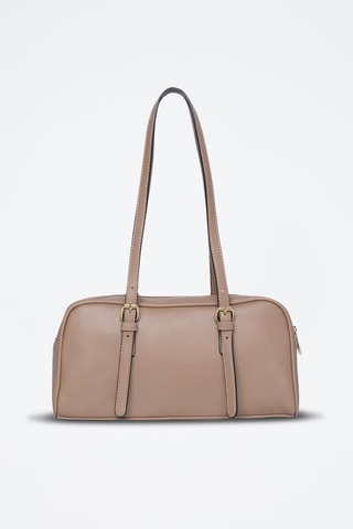 Sac porté épaule Bowling - Beige et doré