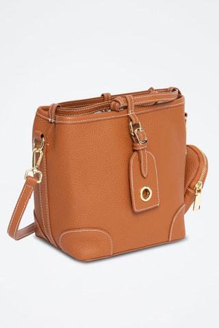 Sac bandoulière en cuir Love - Camel