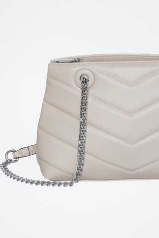 Sac bandoulière en cuir Boutic - Gris clair