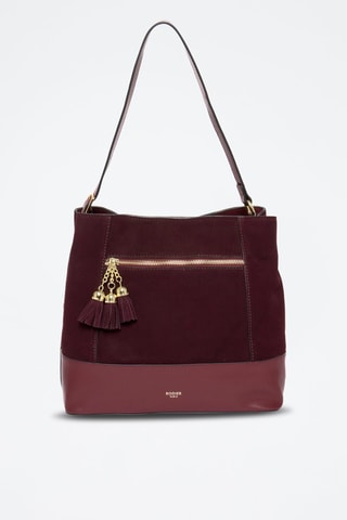 Sac porté épaule en croûte de cuir Cosmo - Rouge