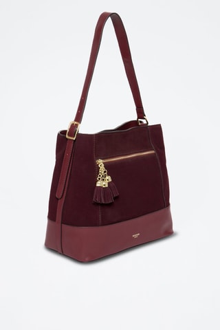 Sac porté épaule en croûte de cuir Cosmo - Rouge