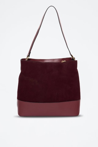Sac porté épaule en croûte de cuir Cosmo - Rouge