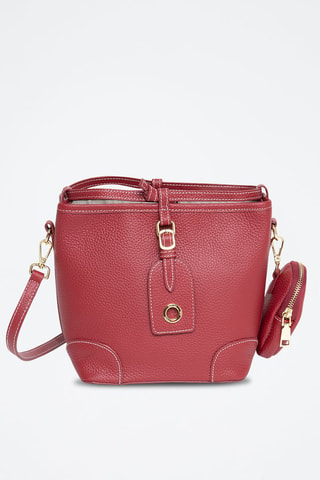 Sac bandoulière en cuir Love - Bordeaux