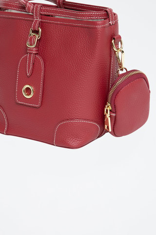 Sac bandoulière en cuir Love - Bordeaux