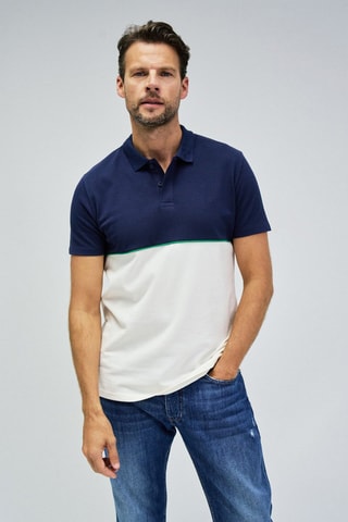 Polo regular - Blanc et bleu