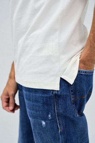 Polo regular - Blanc et bleu
