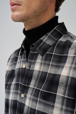Chemise regular - Blanc, noir et gris