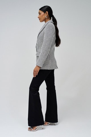 Blazer slim en laine - Blanc et gris