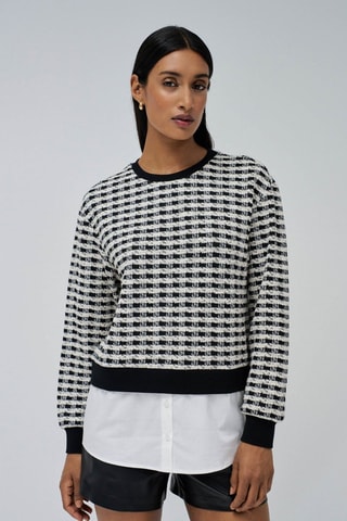 Pull regular - Noir - Blanc, beige et noir