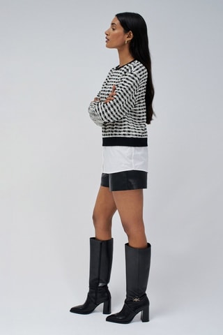 Pull regular - Noir - Blanc, beige et noir