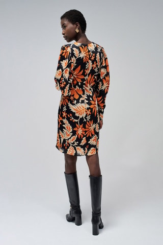 Robe regular - Orange, beige et noir