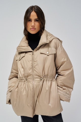 Doudoune regular à capuche - Beige - Beige