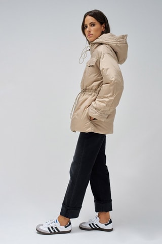 Doudoune regular à capuche - Beige - Beige