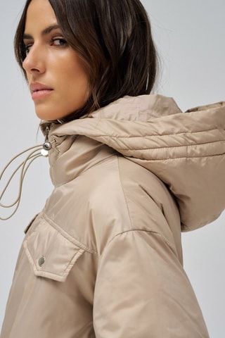 Doudoune regular à capuche - Beige - Beige
