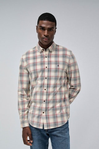 Chemise regular - Beige, rouge et bleu