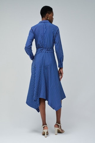 Robe chemise regular - Blanc et bleu