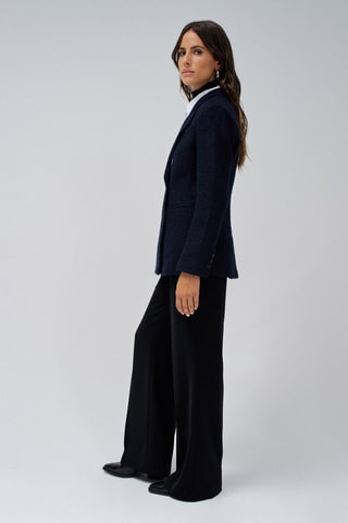 Blazer slim en laine - Bleu marine - Bleu