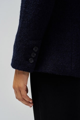 Blazer slim en laine - Bleu marine - Bleu