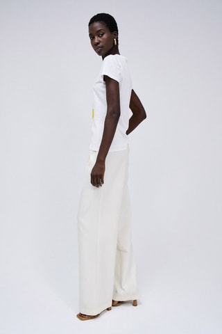 T-shirt slim - Blanc, vert et jaune