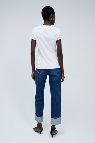 T-shirt slim - Blanc, vert et jaune