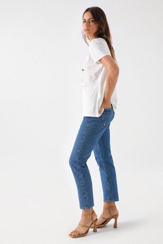 T-shirt regular - Blanc, vert et orange