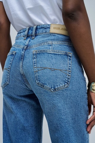 Jean regular taille haute - Bleu
