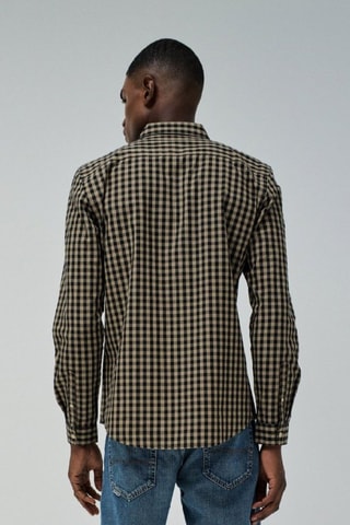 Chemise slim - Beige et vert