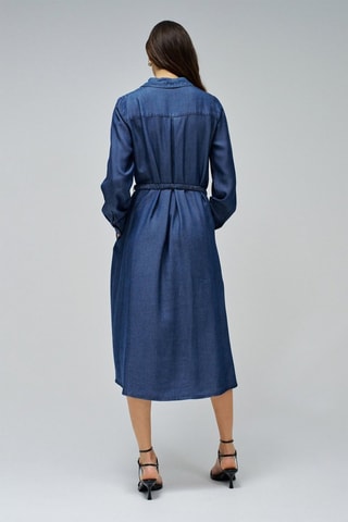 Robe portefeuille en jean - Bleu