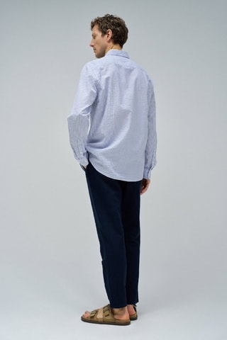 Chemise regular - Blanc et bleu