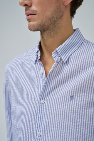 Chemise regular - Blanc et bleu
