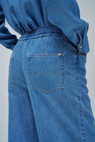 Jean wide legs taille haute - Bleu