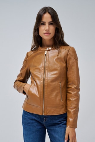 Blouson slim - Camel - Marron