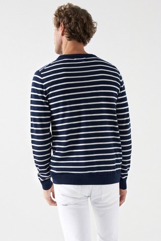 Pull regular en laine - Bleu
