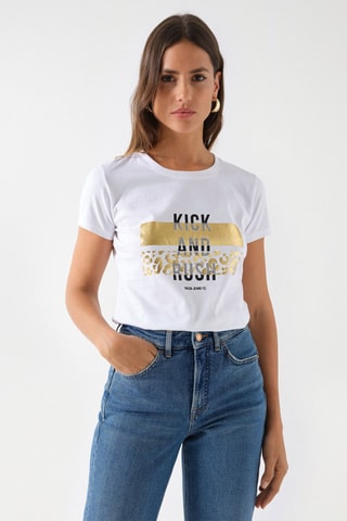 T-shirt slim - Blanc et noir